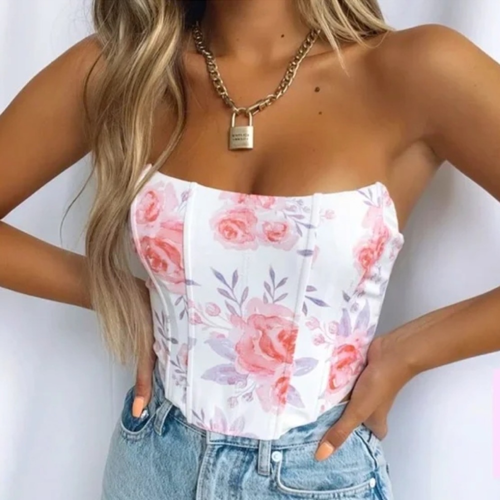 NWT White Fox Patience Corset In Floral Sz XS #0815